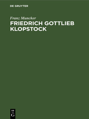 cover image of Friedrich Gottlieb Klopstock